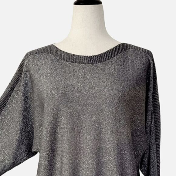 Joseph A. Gray Metallic Sparkle Boatneck Dolman Sleeve Sweater Size XL - Picture 4 of 7